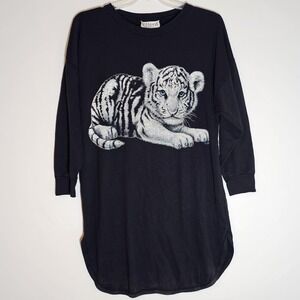 Vintage Kittens Shirt Womens Large Tiger Cub Graphic‎ Long Sleeve 90s USA
